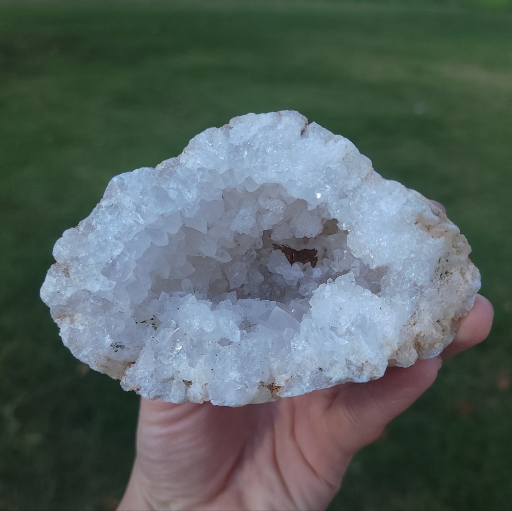 Raw Moroccan Quartz Crystal Geode Half